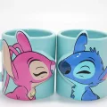 BUĞZ Stitch Ve Angel 3D Figürlü Çift Kupa Bardak Seti