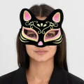 BUĞZ Süet Pembe Sarı Kedi Maskesi