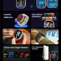 BUĞZ Süper AMOLED Ekranlı, Yapay Zeka Destekli, Nabız ve Uyku Takip Özellikli Akıllı Saat