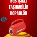 Suya Dayanıklı 20W RGB Hoparlör Bluetooth, USB, SD Kart ve AUX Girişli