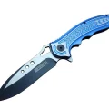 BUĞZ T60b Kamp Çakı 20 Cm - Mavi Sap, Otomatik, Kemerlikli