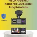  TA-01 2.0 İnç Ekranlı 3 Kanallı Araç Kamerası