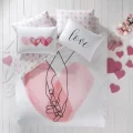  Taç Feeling Pembe Ranforce Çift Kişilik Nevresim Takımı