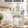 BUĞZ Taşınabilir 3ü 1 Arada Mini Fan | Nemlendirici + Soğutucu + Gece Lambası Yeni Nesil