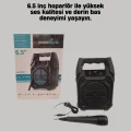 BUĞZ Taşınabilir 6.5” Bluetooth Hoparlör USB TF Kart Mikrofonlu Şarjlı Sistem