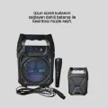 BUĞZ Taşınabilir 6.5” Bluetooth Hoparlör USB TF Kart Mikrofonlu Şarjlı Sistem