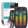 BUĞZ Taşınabilir 6.5 inç LED Bluetooth Kareoke Hoparlör RGB Işıklı Radyolu
