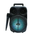 BUĞZ Taşınabilir Bluetooth Speaker Mikrofonlu Karaoke Hoparlör RGB Işıklı 6.5 İnç Güçlü Ses