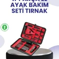 BUĞZ Taşınabilir Deri Kutulu 17 Parça Manikür Seti