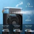 BUĞZ Taşınabilir Işıklı 5 Spreyli Vantilatör Buzlu Buharlı Vantilatör Mini Fan Nemlendirici