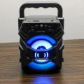 BUĞZ Taşınabilir Işıklı Bluetooth Hoparlör, FM Radyo Özellikli, Suya Dayanıklı Siyah Tasarım