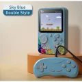 BUĞZ Taşınabilir mini el oyun konsolu 500 oyunlu Bluetooth bağlantılı mavi renkli gamepad