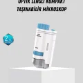 BUĞZ Taşınabilir Mini Mikroskop LED Işıklı 80X–200X Büyütmeli ve Odak Ayarlı