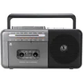 BUĞZ Taşınabilir nostaljik radyo kaset çalar FM radyo USB MP3 çalar Bluetooth hoparlör gri