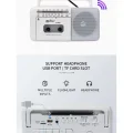 BUĞZ Taşınabilir nostaljik radyo kaset çalar FM radyo USB MP3 player Bluetooth hoparlör beyaz