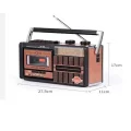 BUĞZ Taşınabilir nostaljik radyo USB kart FM radyo kaset çalar Bluetooth kırmızı 2 yıl garantili