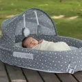 BUĞZ Taşınabilir Portatif Bebek Yatağı,Sırt Çantasına Dönüşebilen Portatif Bebek Beşiği (Gri) ( BUĞZ )