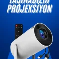 BUĞZ Taşınabilir Projeksiyon Ayaklı Projektör Android Uyumlu HDMI Girişli