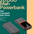  Taşınabilir Şarj Cihazı 20000 mAh | 22.5W Hızlı Şarj + Dijital Ekran + Kablo Dahil