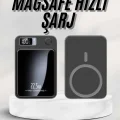 Taşınabilir Şarj Magsafe Powerbank 10.000 mAh Hızlı Şarj Led Göstergeli Kablosuz