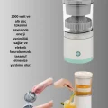 BUĞZ Taşınabilir Şarjlı Katı Meyve Sıkacağı – 45W Güç, 18000 RPM Hız, 400 mL Kapasite