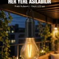 BUĞZ Taşınabilir Şarjlı Led Ampul Askılı Lamba Kamp Bahçe Lambası