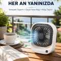 BUĞZ Taşınabilir Şarjlı Masa Fanı Sessiz ve Güçlü Fan Sistemli
