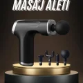 BUĞZ Taşınabilir Şarjlı Masaj Tabancası 4 Başlıklı Kas Rahatlatıcı Masaj Aleti