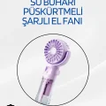  Taşınabilir Şarjlı Su Sisi Püskürtmeli Mini El Fanı – 4 Hız Ayarı, Tip-C Şarjlı, Sessiz Motor
