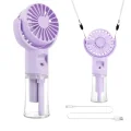 BUĞZ Taşınabilir Şarjlı Su Sisi Püskürtmeli Mini El Fanı – 4 Hız Ayarı, Tip-C Şarjlı, Sessiz Motor - Lisinya