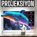 BUĞZ Taşınabilir Sinema Oyun Projektörü Akıllı Projeksiyon Android 11 - Lisinya