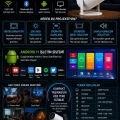 BUĞZ Taşınabilir sinema projektörü Bluetooth Android 11 akıllı projeksiyon wifi beyaz
