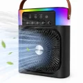 BUĞZ Taşınabilir Sprey Fan RGB Işıklı Mini Klima Soğutucu Nemlendirici USB Şarjlı