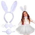 BUĞZ Tavşan Kostüm Seti Beyaz Renk Çocuk Boy
