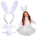 BUĞZ Tavşan Kostüm Seti Beyaz Renk Çocuk Boy