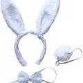 BUĞZ Tavşan Kostüm Seti Taç Papyon Kuyruk Beyaz Renk