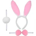  Tavşan Kostüm Seti Taç Papyon Kuyruk Pembe Renk