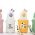 BUĞZ Tavşan Kulaklı Pipetli Çocuk Termosu - 500 Ml Paslanmaz Çelik Suluk Alk2309