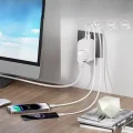 BUĞZ Tekli Yüksek Voltaj Korumalı Duvar Prizi 2x Type-c 1x Usb Çıkışlı Priz Grup Priz Çoğaltıcı Beyaz