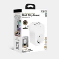BUĞZ Tekli Yüksek Voltaj Korumalı Duvar Prizi 2x Type-c 1x Usb Çıkışlı Priz Grup Priz Çoğaltıcı Beyaz