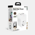 BUĞZ Tekli Yüksek Voltaj Korumalı Duvar Prizi 2x Type-c 1x Usb Çıkışlı Priz Grup Priz Çoğaltıcı Siyah