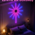 BUĞZ Telefon Kontrollü RGB Fireworks LED Işık Çok Renkli Dekoratif Duvar Lambası
