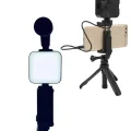  Telefon Tutucu Led Işıklı Kumandalı Mikrofon Telefon Vlog Video Kayıt
