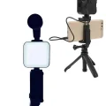  Telefon Tutucu Led Işıklı Kumandalı Mikrofon Telefon Vlog Video Kayıt