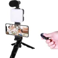BUĞZ Telefon Tutucu Led Işıklı Kumandalı Mikrofon Telefon Vlog Video Kayıt Yeni Nesil