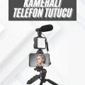BUĞZ Telefon Tutucu Mikrofonlu Işıklı Youtuber Video Kayıt