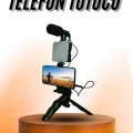 BUĞZ Telefon Tutucu Mini Mikrofonlu Tripod Vlog Çekim Video