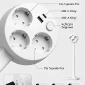 BUĞZ Teleskopik Çoklu Priz, 3’lü Topraklı + Usb-c & Usb-a, Yükseklik Ayarlı, Işıklı Anahtarlı Uzatma Priz