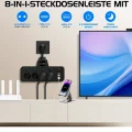 BUĞZ Termal Akım Korumalı 4’lü Duvar Tipi Priz 2x Usb 2x Type-c Çıkışlı Grup Priz Çoğaltıcı Siyah (2500w)