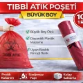 BUĞZ Tıbbi Atık Poşeti Büyük Boy 10lu 1 Rulo Kırmızı Tıbbi Atık Atık Poşeti